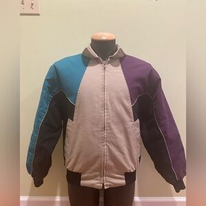 Vintage 90s Western Frontier Jacket Teal & Purple, Men's Medium, Made in USA